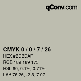 Color code: CMYK 0 / 0 / 7 / 26 | qconv.com