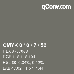 颜色代码: CMYK 0 / 0 / 7 / 56 | qconv.com