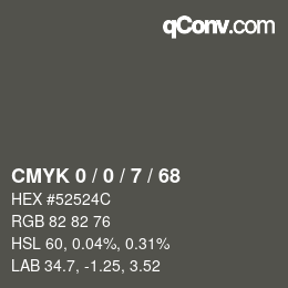 カラーコード: CMYK 0 / 0 / 7 / 68 | qconv.com