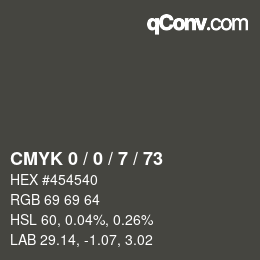 颜色代码: CMYK 0 / 0 / 7 / 73 | qconv.com
