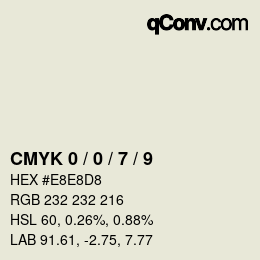 Color code: CMYK 0 / 0 / 7 / 9 | qconv.com