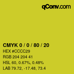 Code couleur: CMYK 0 / 0 / 80 / 20 | qconv.com