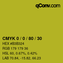 カラーコード: CMYK 0 / 0 / 80 / 30 | qconv.com