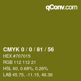 Color code: CMYK 0 / 0 / 81 / 56 | qconv.com
