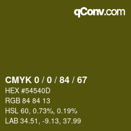 Color code: CMYK 0 / 0 / 84 / 67 | qconv.com