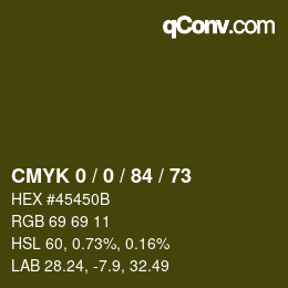 Color code: CMYK 0 / 0 / 84 / 73 | qconv.com