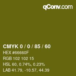 颜色代码: CMYK 0 / 0 / 85 / 60 | qconv.com