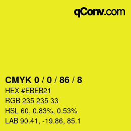 Color code: CMYK 0 / 0 / 86 / 8 | qconv.com