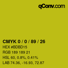 Color code: CMYK 0 / 0 / 89 / 26 | qconv.com