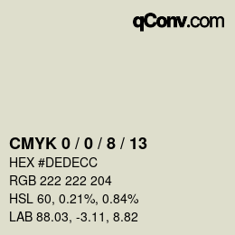 颜色代码: CMYK 0 / 0 / 8 / 13 | qconv.com