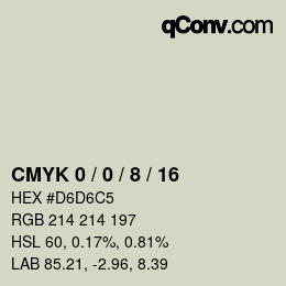 カラーコード: CMYK 0 / 0 / 8 / 16 | qconv.com