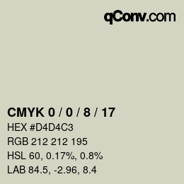 颜色代码: CMYK 0 / 0 / 8 / 17 | qconv.com