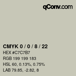 Color code: CMYK 0 / 0 / 8 / 22 | qconv.com