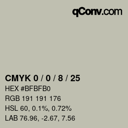 Color code: CMYK 0 / 0 / 8 / 25 | qconv.com