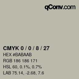 Color code: CMYK 0 / 0 / 8 / 27 | qconv.com