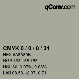 颜色代码: CMYK 0 / 0 / 8 / 34 | qconv.com