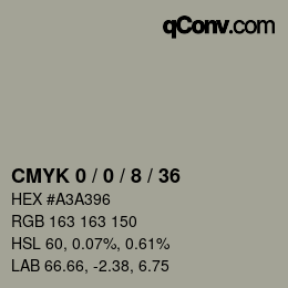 Color code: CMYK 0 / 0 / 8 / 36 | qconv.com