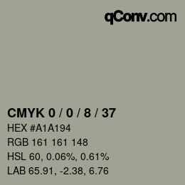 カラーコード: CMYK 0 / 0 / 8 / 37 | qconv.com