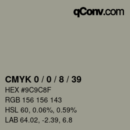 Color code: CMYK 0 / 0 / 8 / 39 | qconv.com