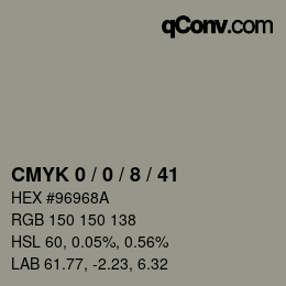 Color code: CMYK 0 / 0 / 8 / 41 | qconv.com