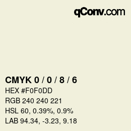 Código de color: CMYK 0 / 0 / 8 / 6 | qconv.com