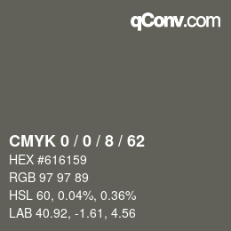 颜色代码: CMYK 0 / 0 / 8 / 62 | qconv.com