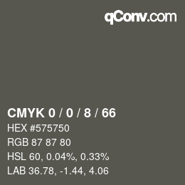 Color code: CMYK 0 / 0 / 8 / 66 | qconv.com