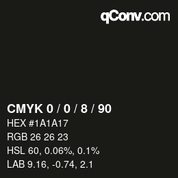 Color code: CMYK 0 / 0 / 8 / 90 | qconv.com