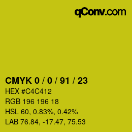 Color code: CMYK 0 / 0 / 91 / 23 | qconv.com