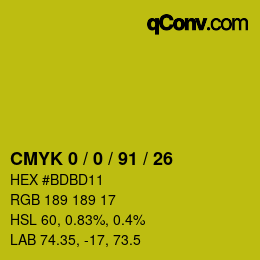 Color code: CMYK 0 / 0 / 91 / 26 | qconv.com