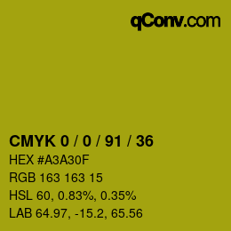 Color code: CMYK 0 / 0 / 91 / 36 | qconv.com