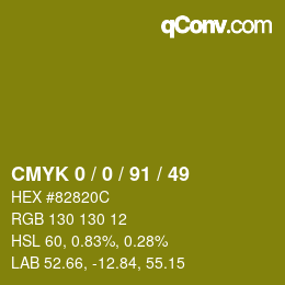 Color code: CMYK 0 / 0 / 91 / 49 | qconv.com