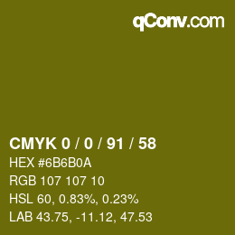 Color code: CMYK 0 / 0 / 91 / 58 | qconv.com