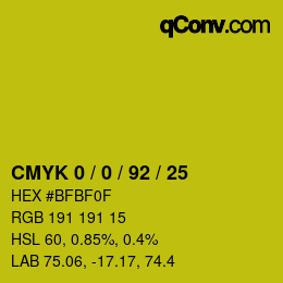 Color code: CMYK 0 / 0 / 92 / 25 | qconv.com