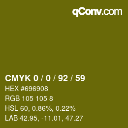 颜色代码: CMYK 0 / 0 / 92 / 59 | qconv.com
