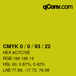 Color code: CMYK 0 / 0 / 93 / 22 | qconv.com