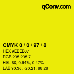 Color code: CMYK 0 / 0 / 97 / 8 | qconv.com