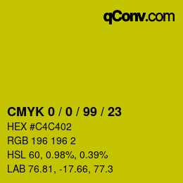 Color code: CMYK 0 / 0 / 99 / 23 | qconv.com