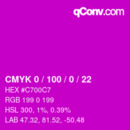 Color code: CMYK 0 / 100 / 0 / 22 | qconv.com