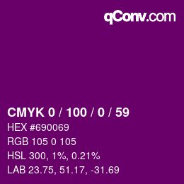 Color code: CMYK 0 / 100 / 0 / 59 | qconv.com