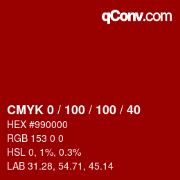 Color code: CMYK 0 / 100 / 100 / 40 | qconv.com