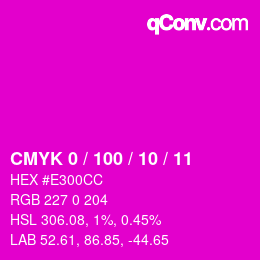 カラーコード: CMYK 0 / 100 / 10 / 11 | qconv.com