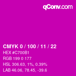 Color code: CMYK 0 / 100 / 11 / 22 | qconv.com