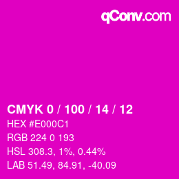 Color code: CMYK 0 / 100 / 14 / 12 | qconv.com
