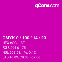 Color code: CMYK 0 / 100 / 14 / 20 | qconv.com