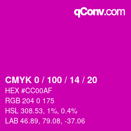 Color code: CMYK 0 / 100 / 14 / 20 | qconv.com