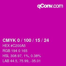 Color code: CMYK 0 / 100 / 15 / 24 | qconv.com