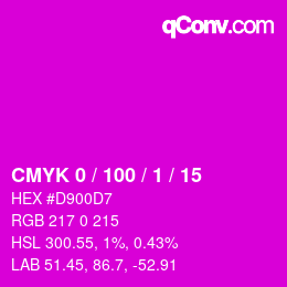 カラーコード: CMYK 0 / 100 / 1 / 15 | qconv.com