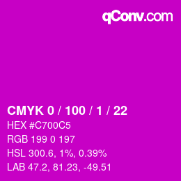 Color code: CMYK 0 / 100 / 1 / 22 | qconv.com