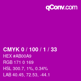 Color code: CMYK 0 / 100 / 1 / 33 | qconv.com